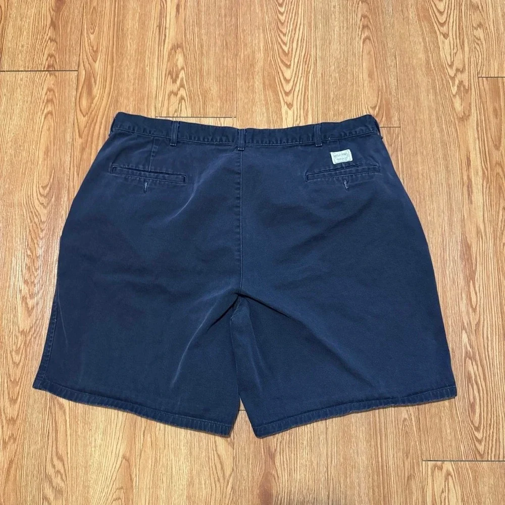 Polo Ralph Lauren Men's Andrew Shorts Fits 39 Vintage USA Made Navy Blue Pleated